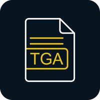 TGA File Format Line Red Circle Icon vector