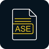 ASE File Format Line Red Circle Icon vector