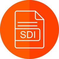 SDI File Format Line Red Circle Icon vector