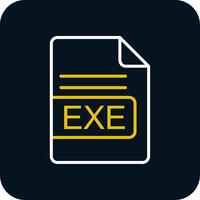 EXE File Format Line Red Circle Icon vector