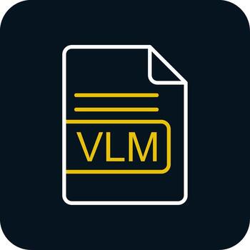 VLM File Format Line Red Circle Icon vector