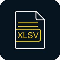 XLSV File Format Line Red Circle Icon vector