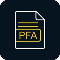 PFA File Format Line Red Circle Icon vector