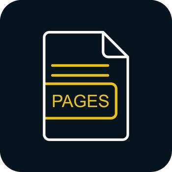 PAGES File Format Line Red Circle Icon vector
