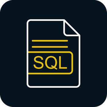 sql archivo formato línea rojo circulo icono vector