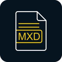 MXD File Format Line Red Circle Icon vector