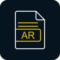 AR File Format Line Red Circle Icon vector