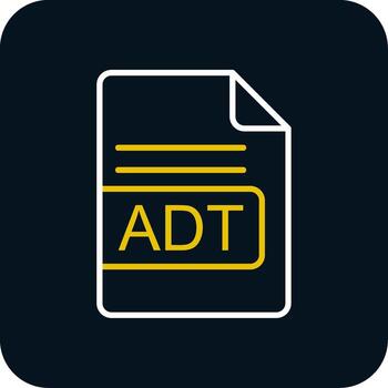 ADT File Format Line Red Circle Icon vector