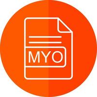 MYO File Format Line Red Circle Icon vector