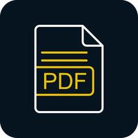 PDF File Format Line Red Circle Icon vector