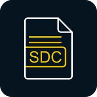 sdc archivo formato línea rojo circulo icono vector