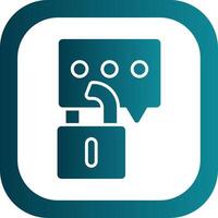 Secure Chat Glyph Gradient Corner Icon vector