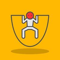 Skipping Filled Shadow Icon vector