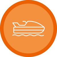 Jet Ski Line Multi Circle Icon vector