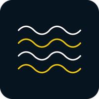 Waves Line Red Circle Icon vector