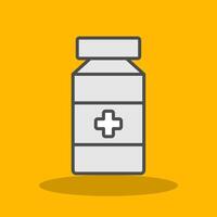 Pill Jar Filled Shadow Icon vector