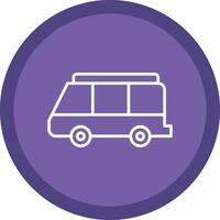 Minibus Line Multi Circle Icon vector