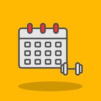 Calendar Filled Shadow Icon vector