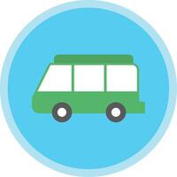 Minibus Flat Multi Circle Icon vector