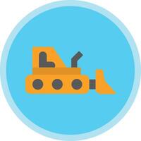 Bulldozer Flat Multi Circle Icon vector