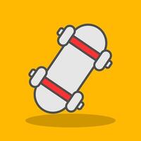 Skateboard Filled Shadow Icon vector