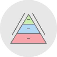 Pyramid Chart Line Filled Light Icon vector