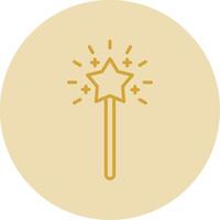 Magic Wand Line Yellow Circle Icon vector