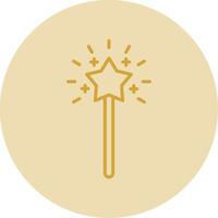 Magic Wand Line Yellow Circle Icon vector