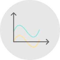 Wave Chart Line Filled Light Icon vector