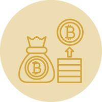 Bitcoin Line Yellow Circle Icon vector