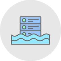 Data Lake Line Filled Light Icon vector