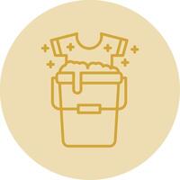 Bucket Line Yellow Circle Icon vector