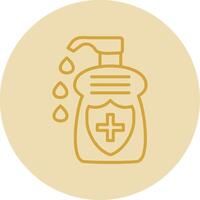 Lotion Line Yellow Circle Icon vector