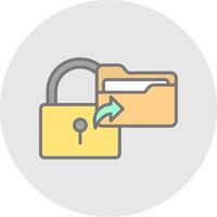 Secure Data Line Filled Light Icon vector