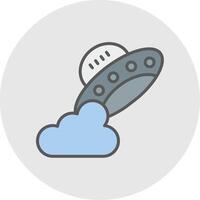 Ufo Line Filled Light Icon vector