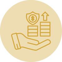 Savings Line Yellow Circle Icon vector