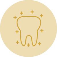 Tooth Line Yellow Circle Icon vector