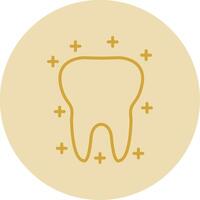 Tooth Line Yellow Circle Icon vector