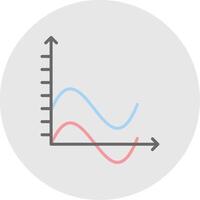 Wave Chart Line Filled Light Icon vector