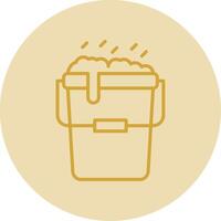 Bucket Line Yellow Circle Icon vector