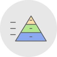 pirámide gráfico línea lleno ligero icono vector