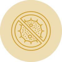 Bacteria Line Yellow Circle Icon vector