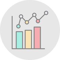 Bar Chart Line Filled Light Icon vector
