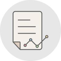 Data Report Line Filled Light Icon vector