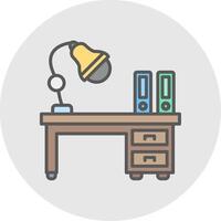 espacio de trabajo línea lleno ligero icono vector