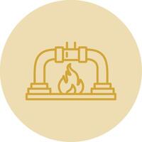 Gas PipeLine Yellow Circle Line Yellow Circle Icon vector