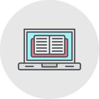 Ebook Line Filled Light Icon vector