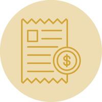 Bill Line Yellow Circle Icon vector