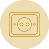 Socket Line Yellow Circle Icon vector