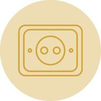 Socket Line Yellow Circle Icon vector